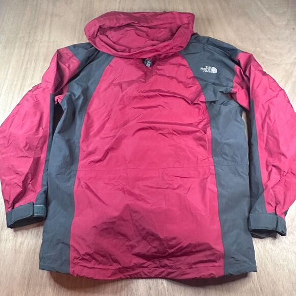North Face Summit Series Men’s Large Red Gray Hooded Jacket Waterproof Outdoor - Picture 3 of 7